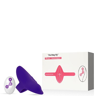 Vibrador de Calcinha Recarregável com Tiras = 10 Modos com Controle Remoto - ROXO