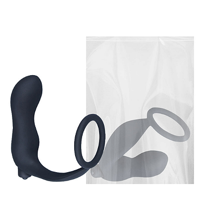 Anel Peniano em Silicone com Plug Anal Vibratório (Estimulador de Prostata)