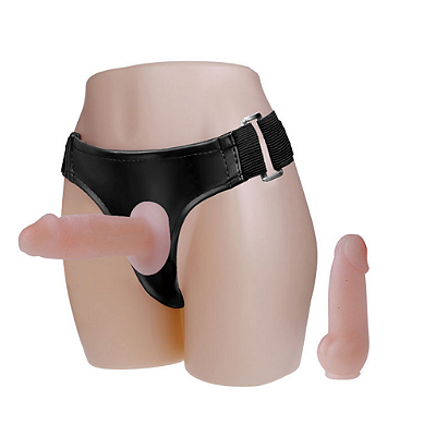 Cinta Peniana com 2 Próteses Reforçada Ajustável – BAILE JESSICA STRAP ON