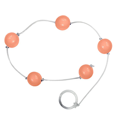 Bolinha Tailandesa SALMÃO Em Acrílico Com Corda Em Silicone Tamanho 18mm Êxtase