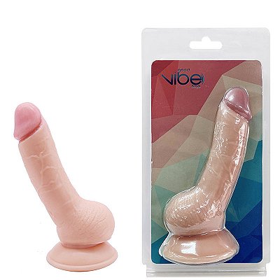 Prótese Maciça 16×3,2 com Ventosa, Possui Escroto, Veias e Glande