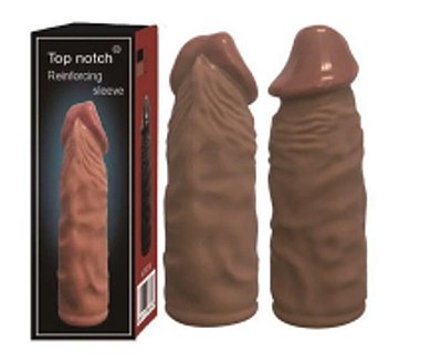 Capa Peniana Extensora em Cyberskin de 3,5 cm, possui veias salientes e glande.