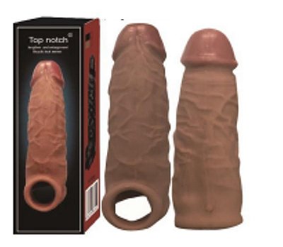 Capa Peniana em CyberSkin com Extensor de 4 cm e Anel para Escroto