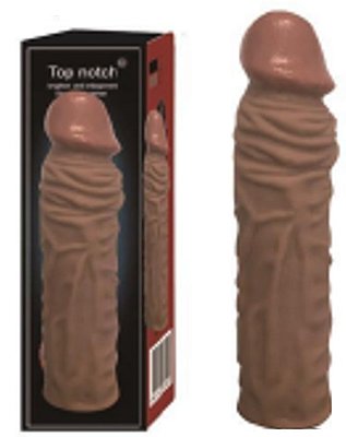 Capa Peniana Extensora de 5 cm em CyberSkin, Possui veias salientes e glande.