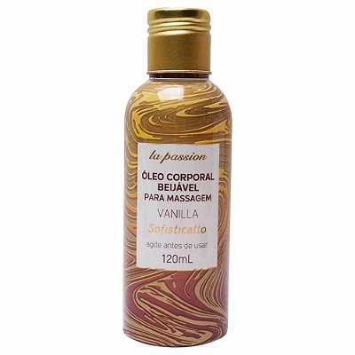 Óleo Corporal Beijável De BAUNILHA Para Massagem 120ml Linha Passion Sofisticatto