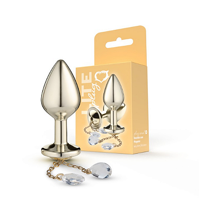 Plug Lite Dourado TAMANHO M com Pingente em ABS