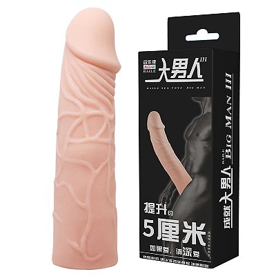 Capa Peniana 18x4cm  Extensora de 6cm com Veias Salientes – BAILE PENIS SLEEVE