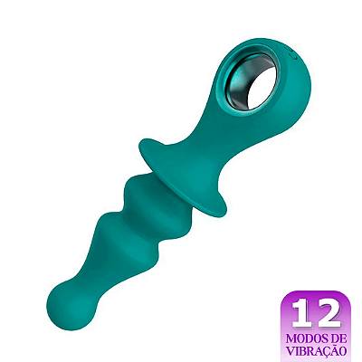 Plug Anal Ondulado Recarregável com 12modos de Vibração com Textura