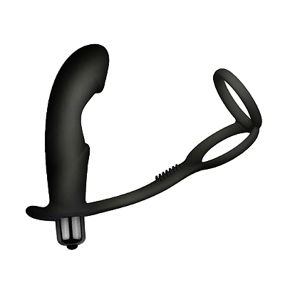 Vibrador e Estimulador de Próstata com Anel Peniano e Bullet Vibratório - À Pilha