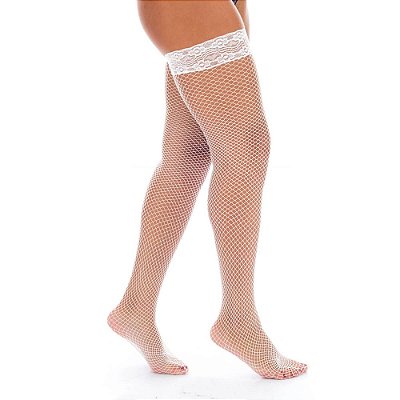 Meia Calça 7/8 Arrastão Com Renda Perrutextil BRANCA