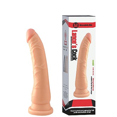 Protese Realística 16x4cm com Ventosa, Possui Veias Saltadas e Glande Pequena – LANCE’S COCK