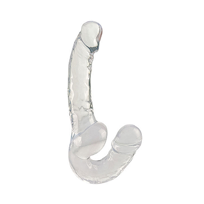Prótese Penetrador 23,2x3,6cm Strapless com Plug Vaginal TRANSPARENTE DI-060