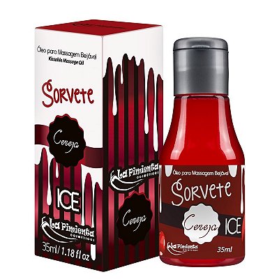 Óleo Comestivel Para Massagem Ice De Cereja 35ml