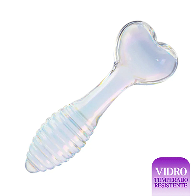 Plug Anal de Vidro com Formato de Coração - Colorido