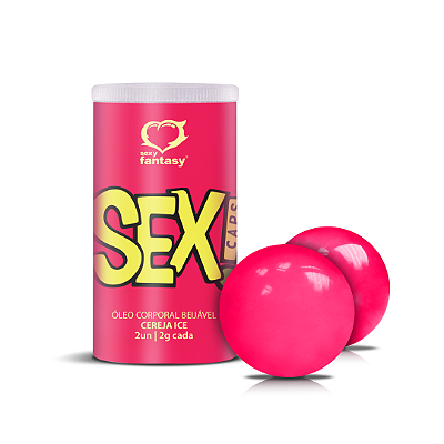 Bolinha Sex Caps Beijáveis Ice Sabor de Cereja com 2un