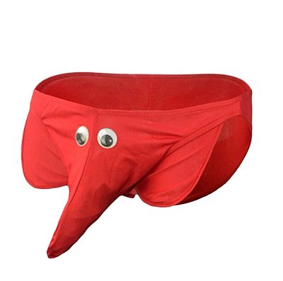 Cueca Masculina Com Design De Elefante VERMELHA