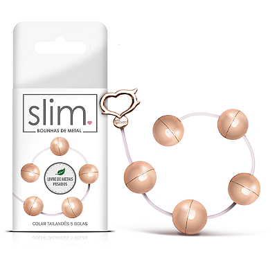 Bolinha Tailandesa Com 5 Bolas Em Metal- Ø2,4CM Rose Linha Slim