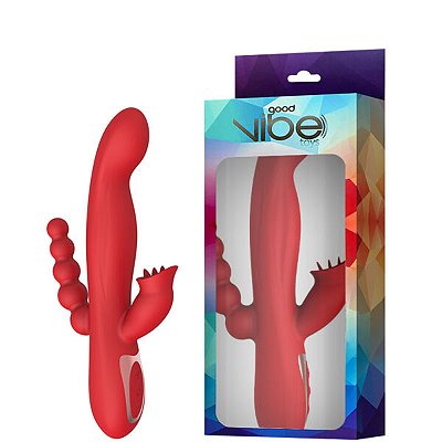Vibrador Recarregável Ponto G com Estimulador Triplo – GOOD VIBE TOYS