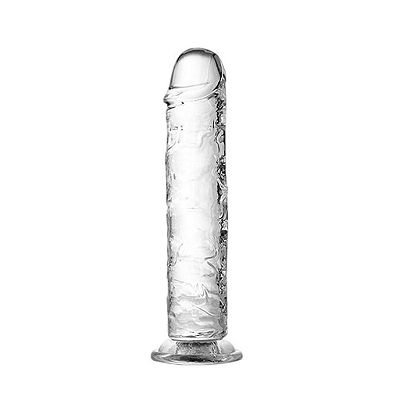 Prótese Translucida 25x5cm com Ventosa e Veias Salientes -TRANSPICUOUS DILDO