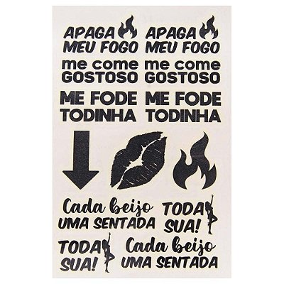 Cartela de Tatuagem Apaga Meu Fogo que  Brilha No Escuro 10 X...