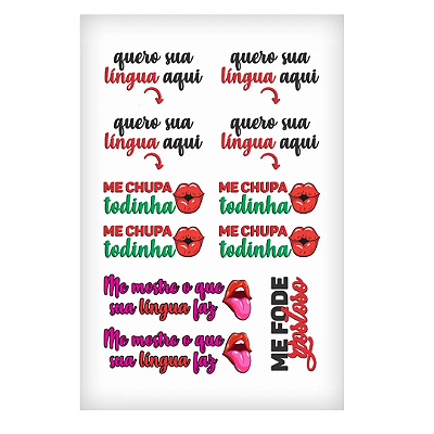 Me Chupa Todinha Tatuagem Temporária 10 X 15cm