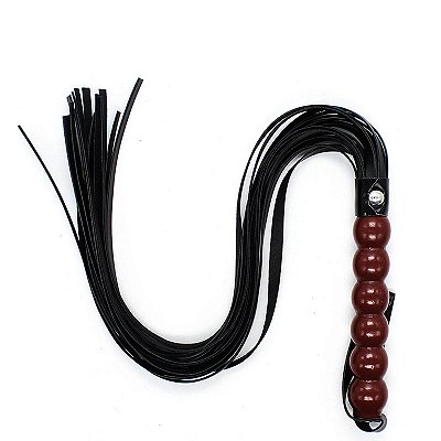 Chicote com Franja Longa, Empunhadura com Design Escalonado em Madeira