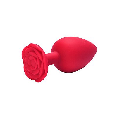 Plug Anal em Silicone Tamanho P  com Base de Flor