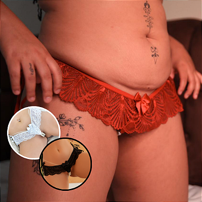 Calcinha Tailandesa Plus SIZE com Babado e Amarração