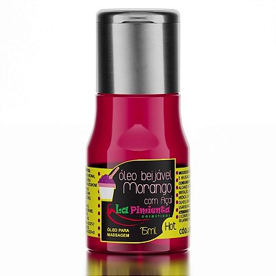 Óleo Beijável Hot de Morango com Açai 15ml La Pimienta
