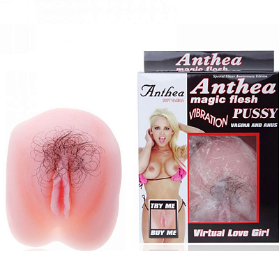 Masturbador Vagina com Pelos Pubianos e Cápsula Vibratória – ANTHEA MAGIC FLESH PUSSY