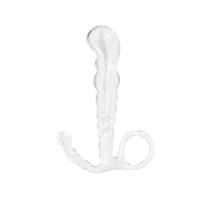 Massageador de Próstata com Diâmetro Escalonado, Alça de Segurança e Estimulador Perineal