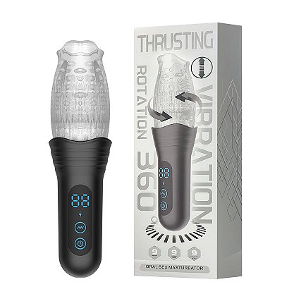 Masturbador Recarregável Rotativo com Interior Texturizado – THRUSTING 360°