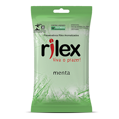 Preservativo Lubrificado com Aroma de Menta 3 Unidades Rilex