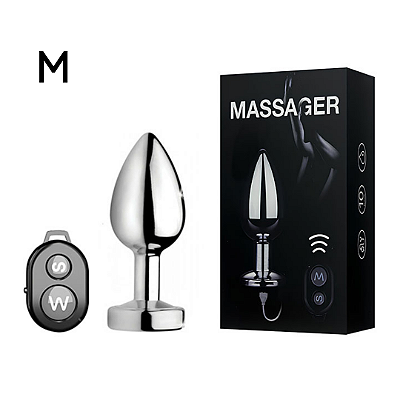 Plug Anal Recarregável em Metal TAMANHO M com Controle Remoto – GOOD VIBE TOYS