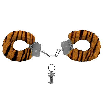 Algema de Metal Pelucia Revestida Fur Love Cuffs Sexy Import