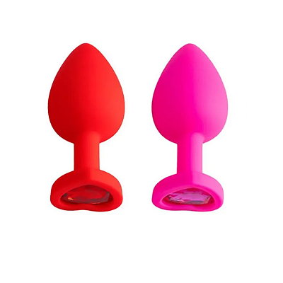 Plug Anal de Silicone em Formato de Coração TAMANHO M