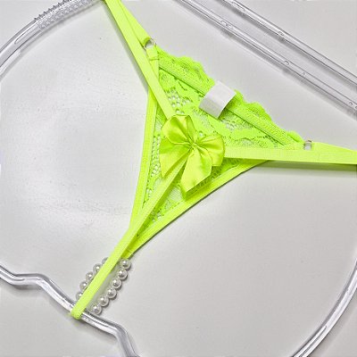 Calcinha Tailandesa Neon com Lacinho e Regulável