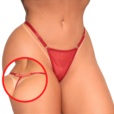 Calcinha Fio Dental SUA PUTINHA Neon VERMELHA