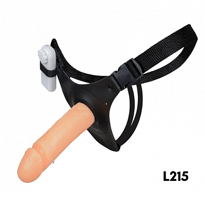 Cinta Peniana com Vibrador 15 x 4,5cm - Creme