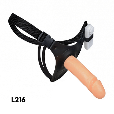 Cinta Peniana com Vibrador 14 x 3,5cm - Creme