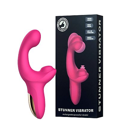 Vibrador Recarregável Ponto G com Estimulador Clitoriano – STUNNER VIBRATOR