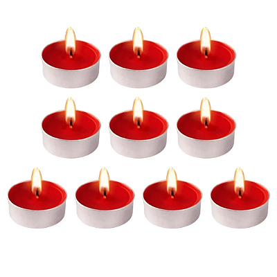 Kit com 10 Velas Vermelha Para Ambiente