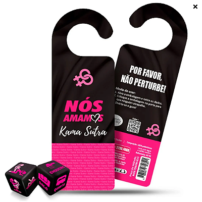 Aviso De Porta Kama Sutra Lésbica com 2 Dados