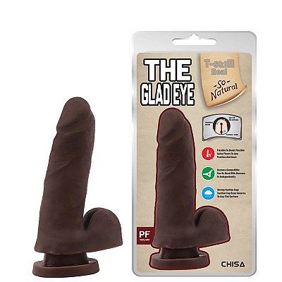 Prótese PRETO Realística com Escroto Pequeno, Veias Salientes, Glande 15x3,4x7 cm em CyberSkin