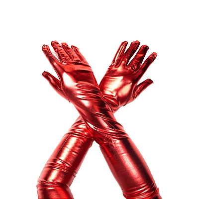 Luva de Lycra Metalizada VERMELHA