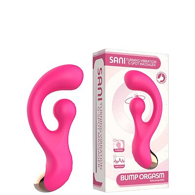 Vibrador Recarregável Ponto G com Estimulador Clitoriano Rotativo – SANI TURNINGG-SPOT