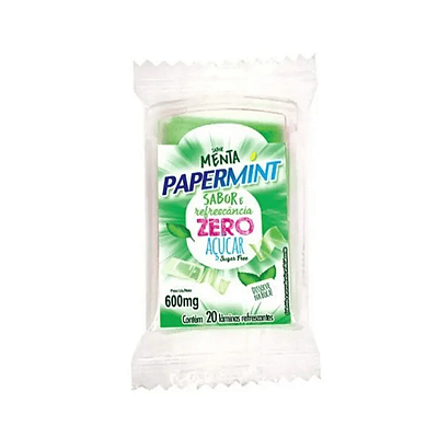 Papermint 20 Laminas Refrescantes Comestiveis Zero Acucar MENTA
