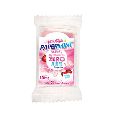 Papermint 20 Laminas Refrescantes Comestiveis Zero Acucar MORANGO