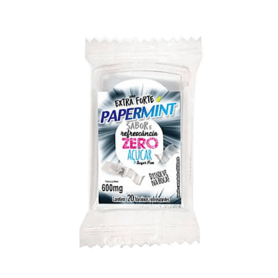 Papermint 20 Laminas Refrescantes Comestiveis Zero Acucar EXTRA FORTE