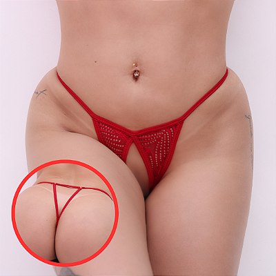 Calcinha Trepadeira Aberta na Frente VERMELHO